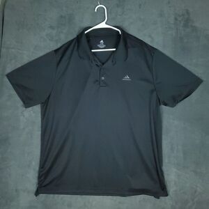 Adidas Shirt Mens 2XB 2XL Black Primegreen Golf Polo Athletic Performance Top